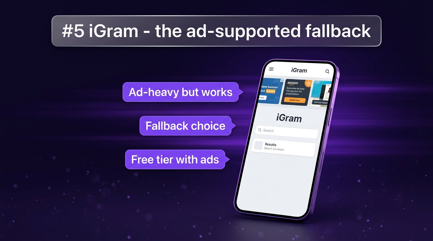 iGram interface with prominent ad banners