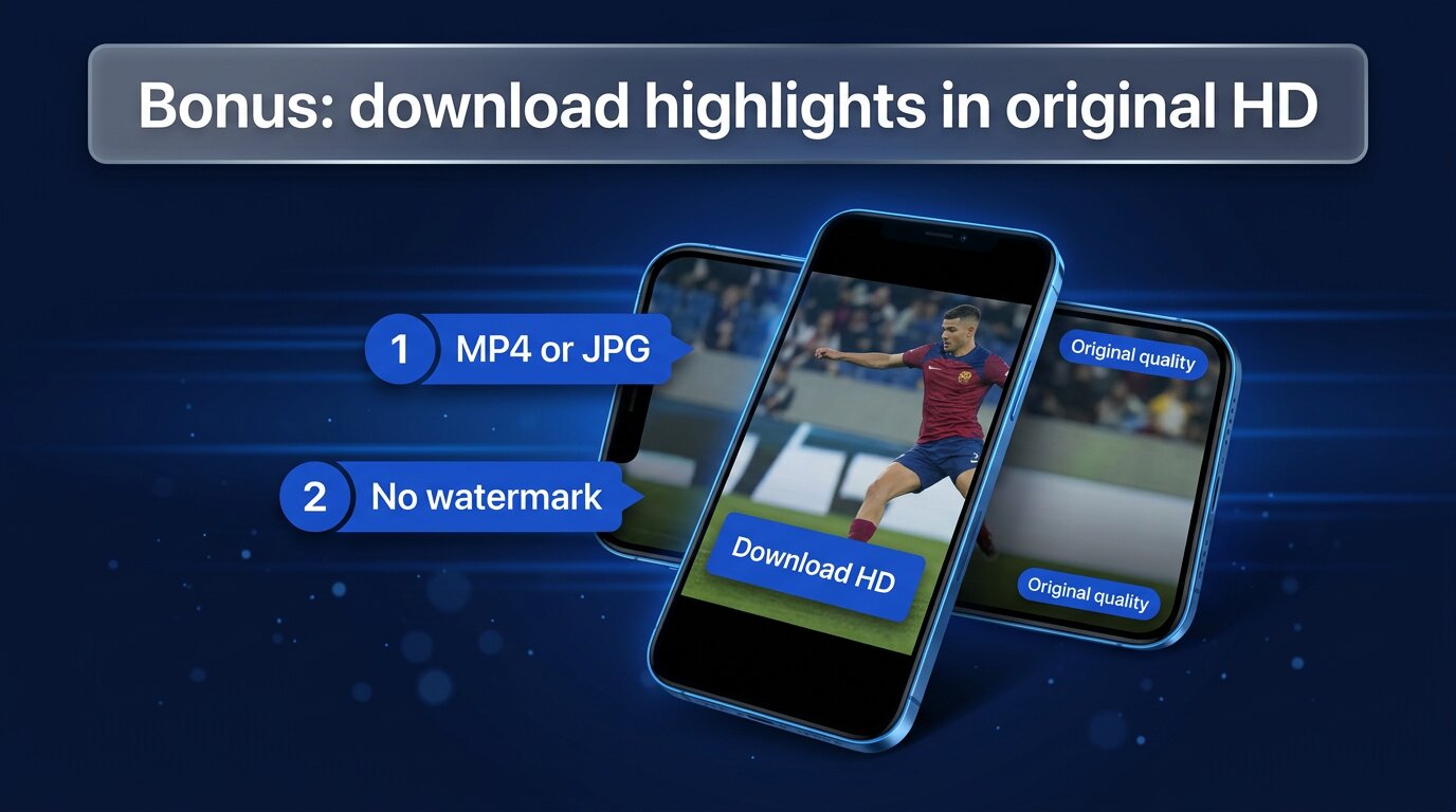 Download highlight in original HD with no watermark