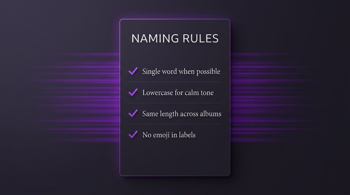 Four naming rules card