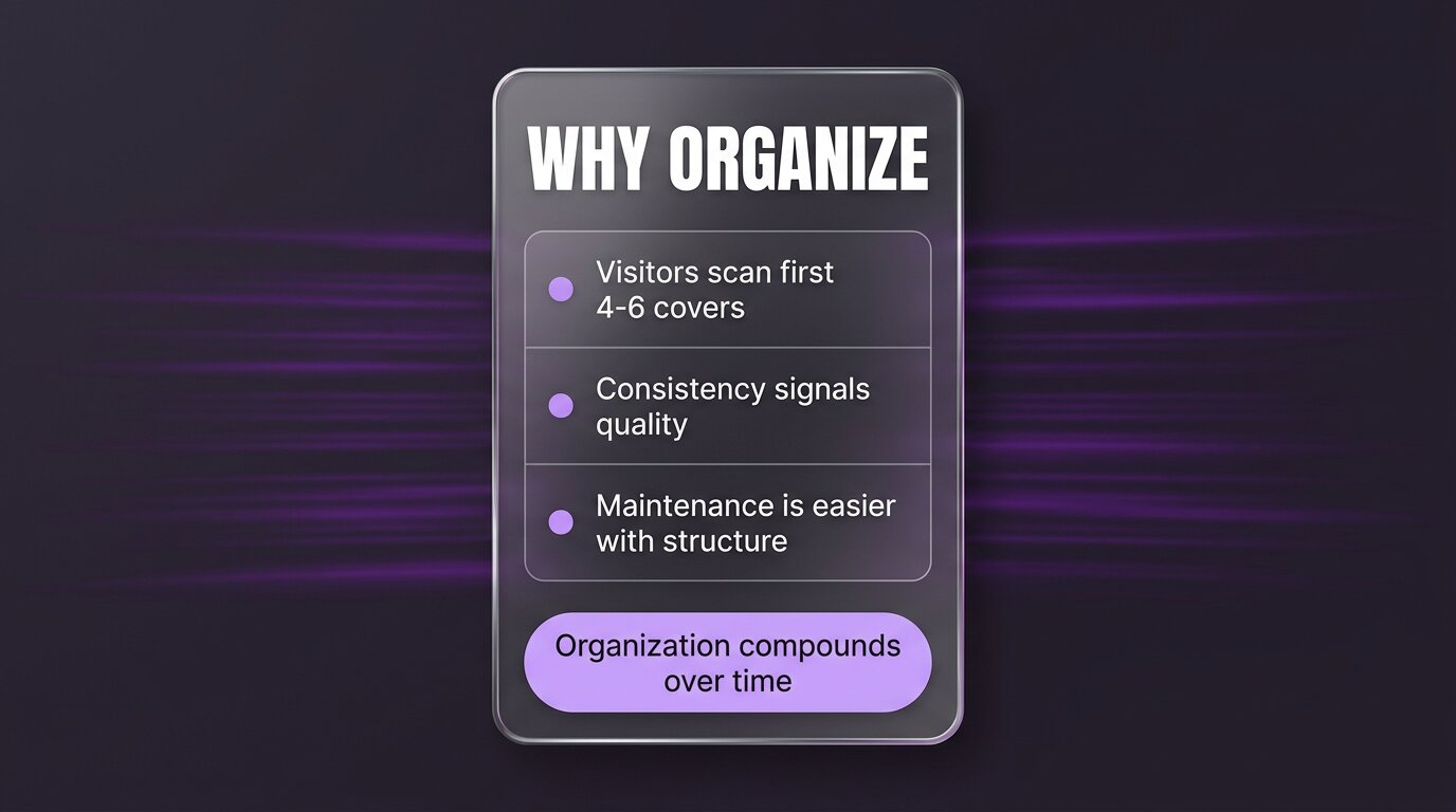 Card listing three reasons to organize highlights