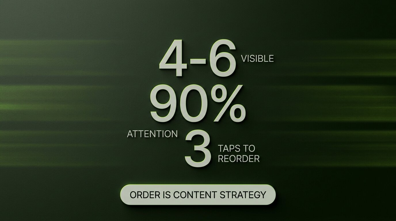 Recap card with three big numbers: 4-6 visible / 90% attention / 3 taps