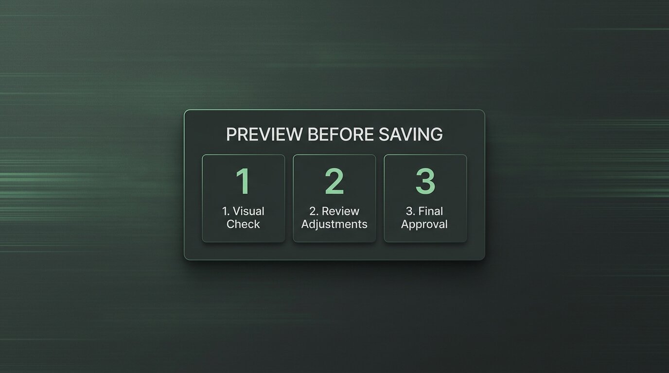 Three-tile preview steps card