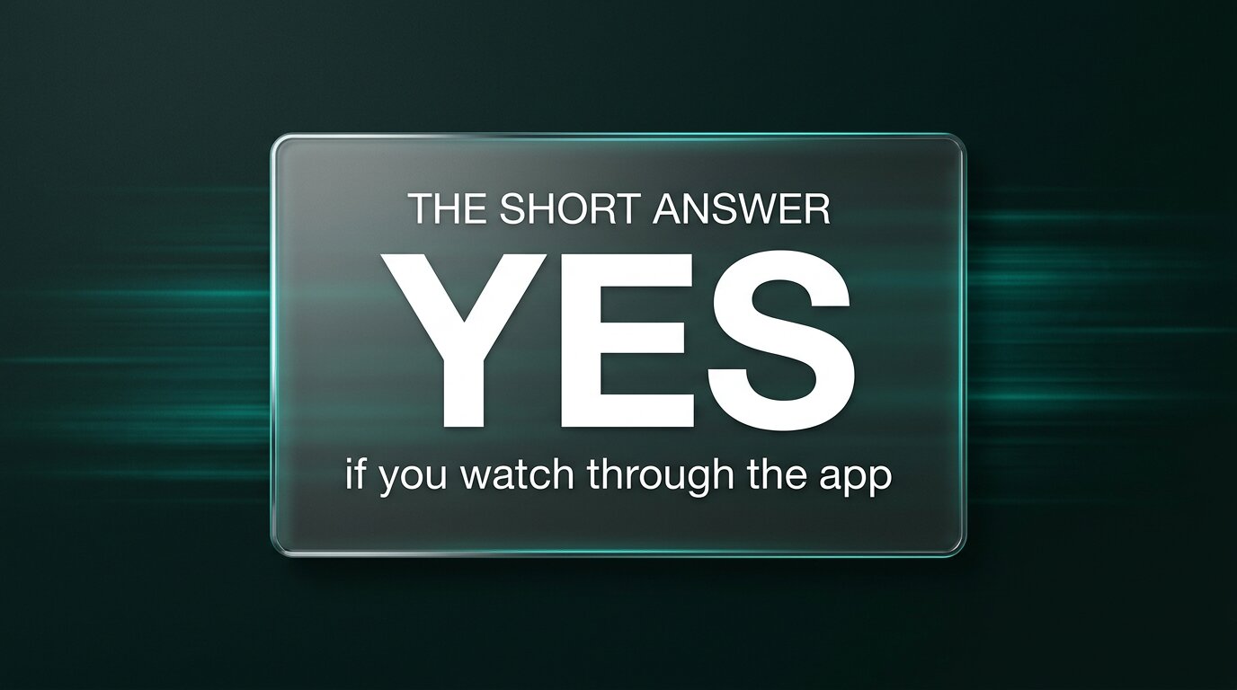 Card stating yes if via app, no if via web